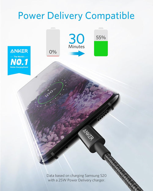 Anker USB C to USB C Charger Cable, 60W (6ft/1.8m)