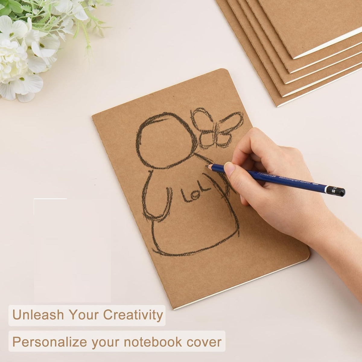 A5 Kraft Cover Lined Notebook - 60 Pages